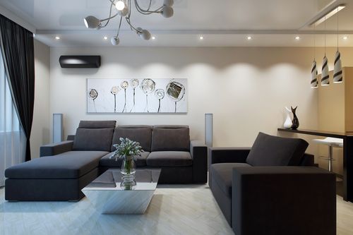 Gray corner design in the living room