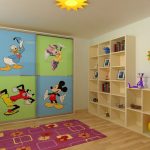 Sliding wardrobe for a nursery with Disney characters