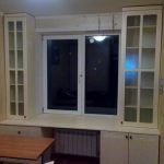 Cabinets around the photo window