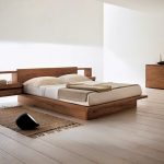 Modern double wooden bed