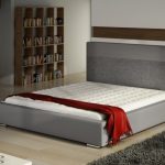 Modern bed with soft headboard
