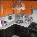 Modernly decorated small kitchen in Khrushchev