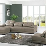 Light gray leather sofa