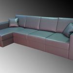 Corner sofa mula sa eco-leather sa order