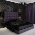 černá fialová ložnice