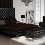 säng med soffa svart