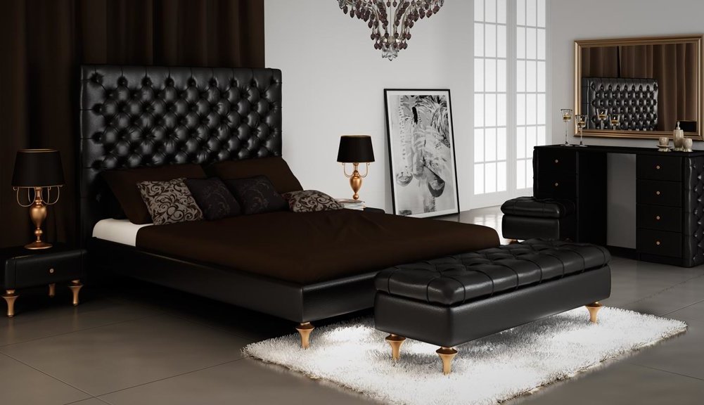 łóżko z kanapą w kolorze czarnym