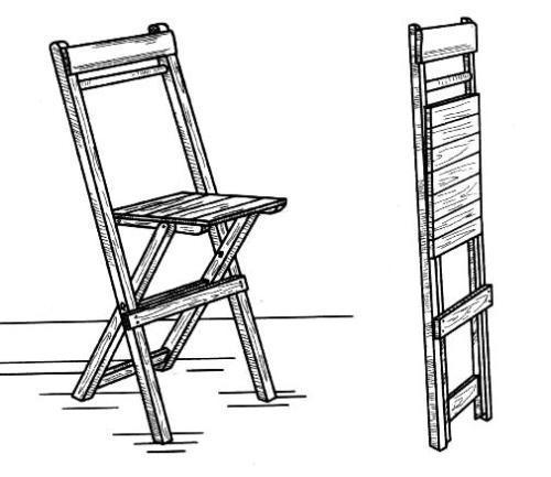  drvena sklopiva stolica s leđima sami
