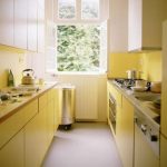 interior design of a long narrow kitchen