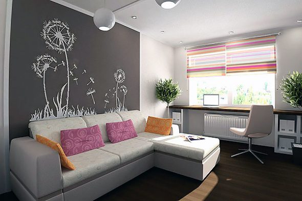 bedroom design with sofa