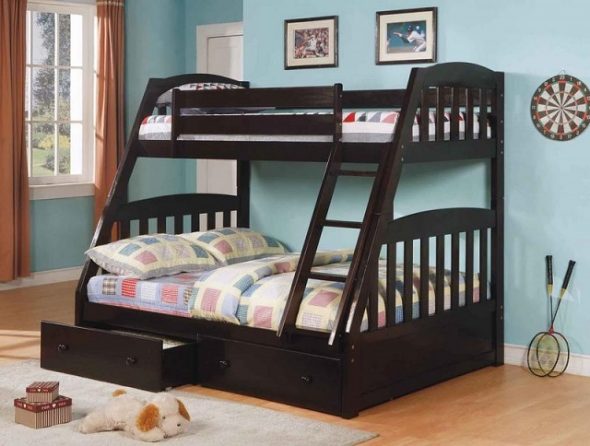 bunk three-sleeping bed