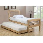 bunk pullout bed in light wood