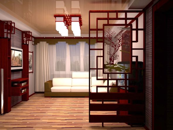 غرفة المعيشة على الطريقة اليابانية