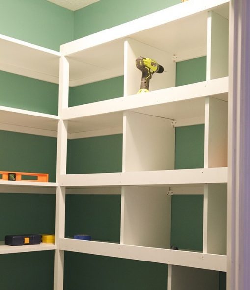 how to make shelves in the pantry
