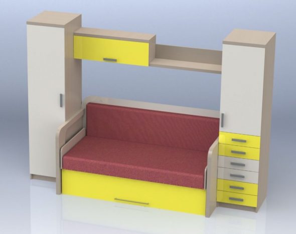 compact transforming bed for interior solutions