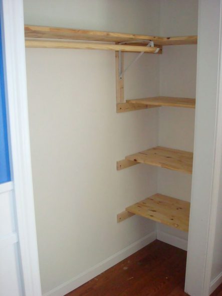 mounting shelves in the pantry