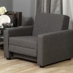 stol säng i grå rum design