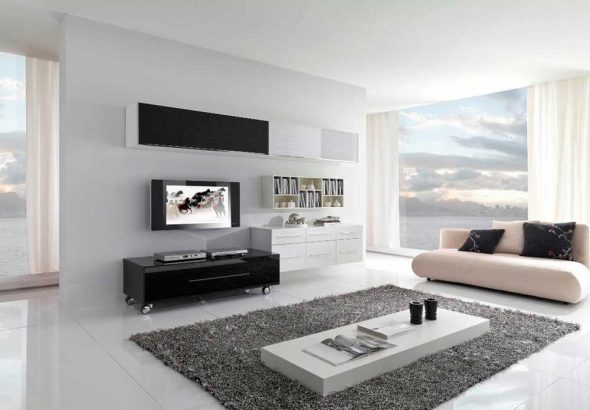 minimalismus v interiéru obývacího pokoje