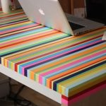 table coloring bright striped