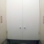 plastic door to the toilet