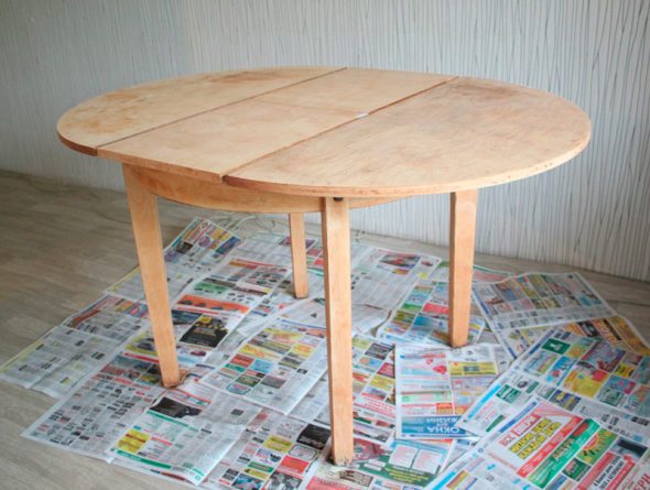 table preparation for painting