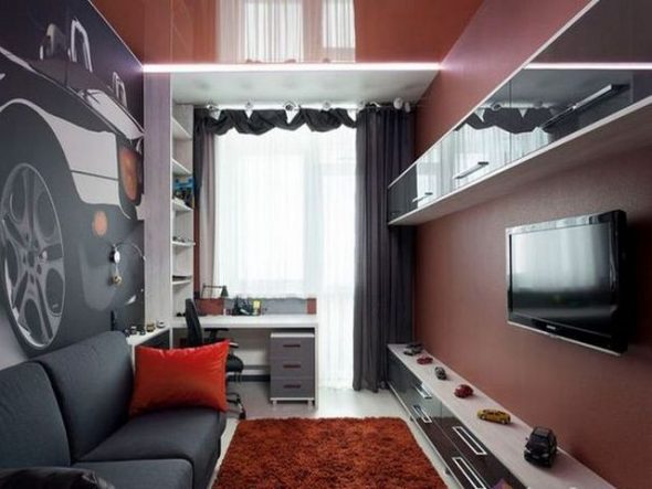cozy long and narrow room