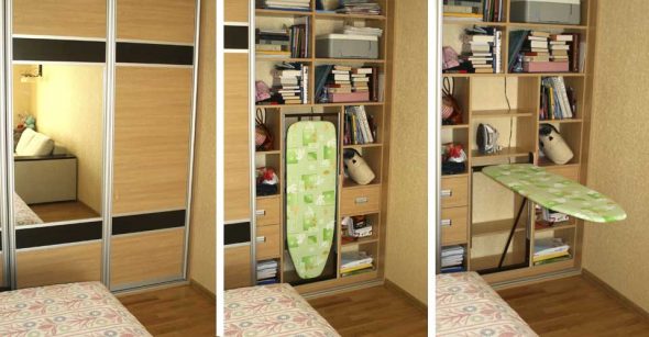 built-in na ironing board