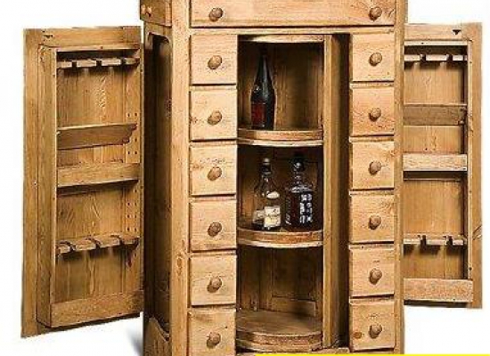 Wooden cupboards for dishes