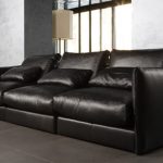 Czarna skórzana sofa
