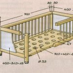 Drawing of a crib for a newborn