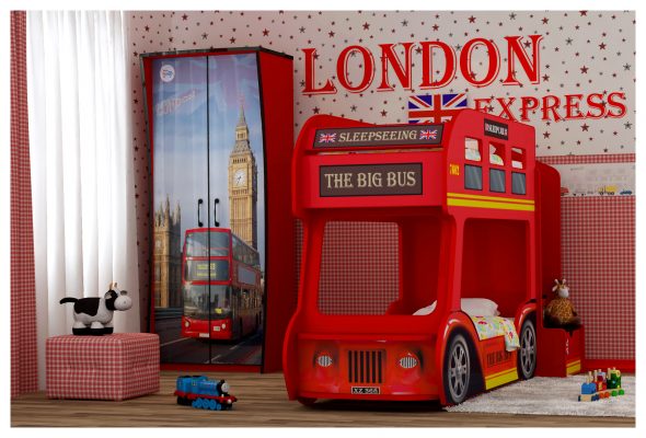 Łóżko piętrowe dla dzieci Londyn (Red River)