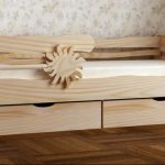 Children's bed made of natural wood
