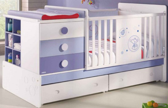 bed with changing table