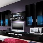 Living room in modern black design