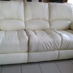 Leather sofa tuwid na natitiklop