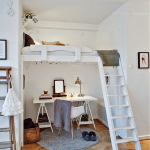 loft bed with large working area