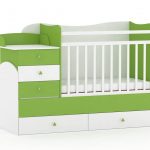 Children's bed white-lime