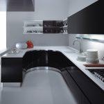 Black and white kitchen set