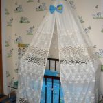 Device for a canopy on a crib