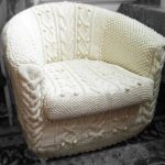 knitted cover on the chair