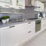 white kitchen set interior design