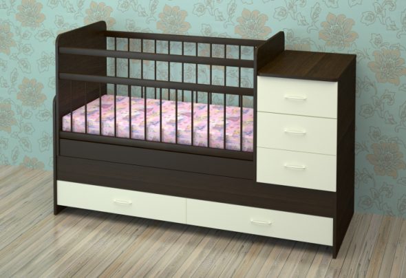 wenge boja + vanilija transformirajući krevetić