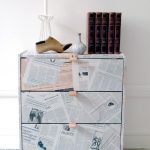 decoupage chest of old newspapers