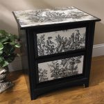decoupage furniture in black and white style