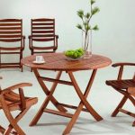 wooden table and garden chairs