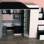 children's bed loft with table