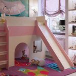 children's bed an attic with a hill for the girl