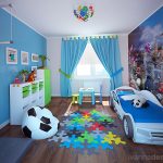 voiture de crèche dans la chambre