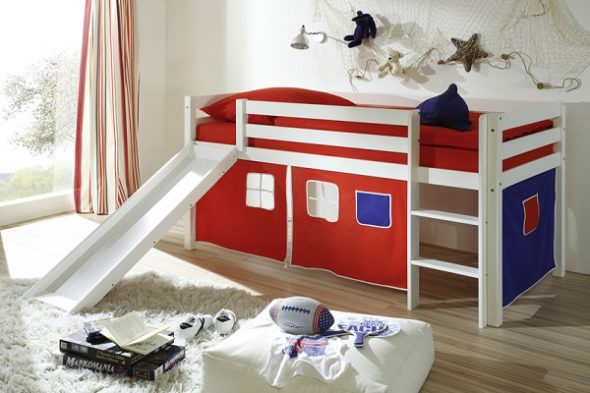 children's bed with a slide