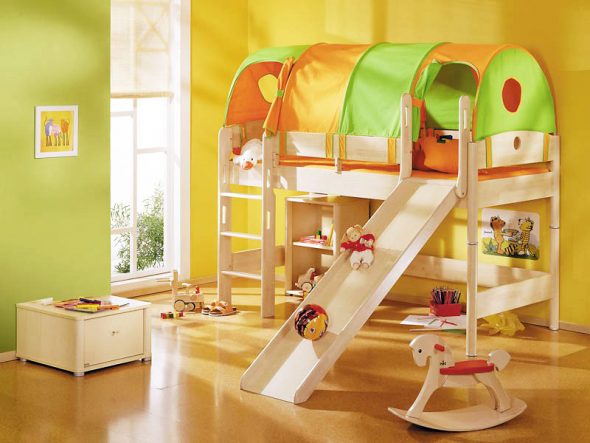 children's beds with a slide